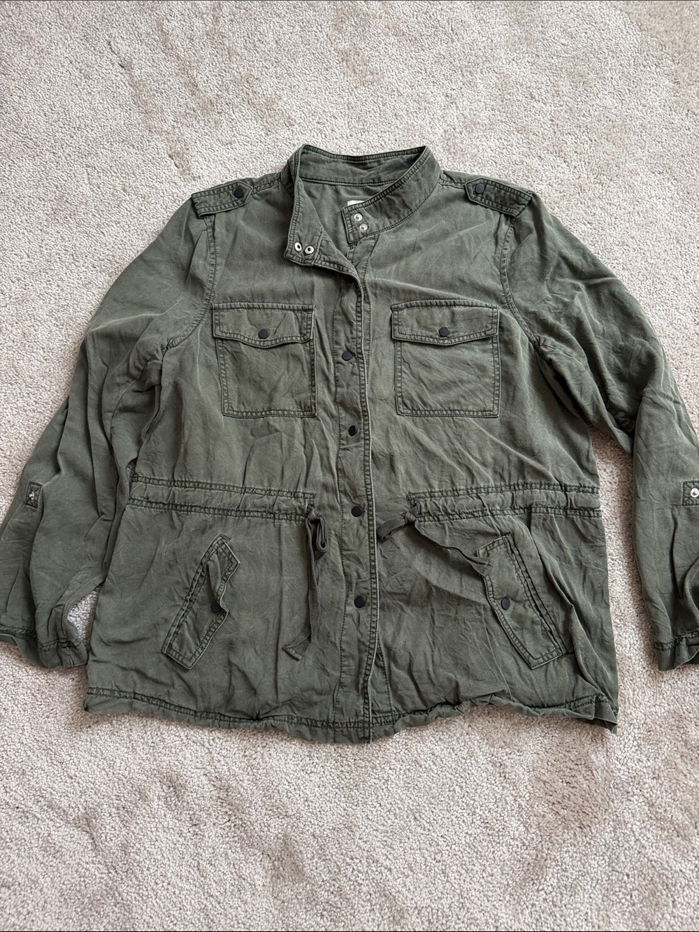 LOFT Olive Green Utility Bomber Jacket